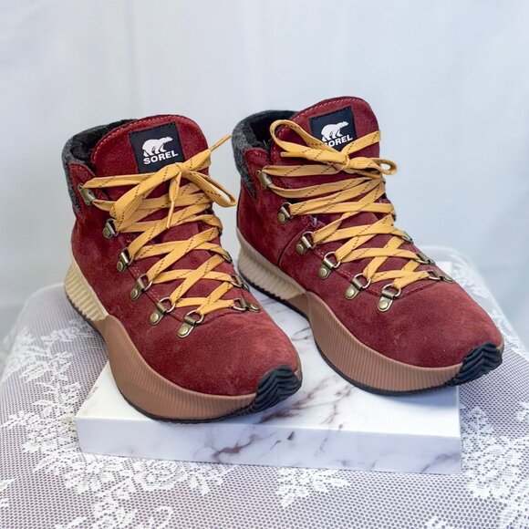 Sorel Out N About III Conquest WP Waterproof Boots Red Black - Picture 9 of 14